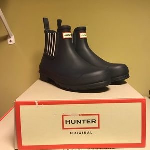 Hunter original garden stripe Chelsea boots - navy